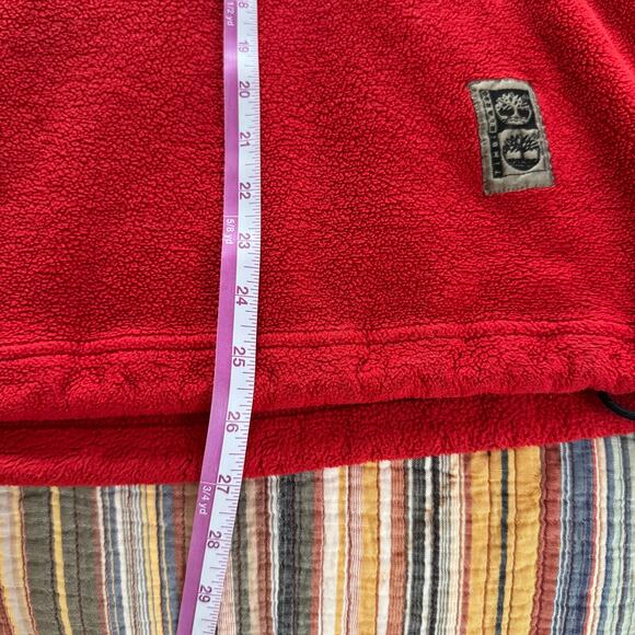 Timberland Jacket Men's Red  1/4 Zip Long Sleeve Fleece Sz XL - Picture 7 of 9